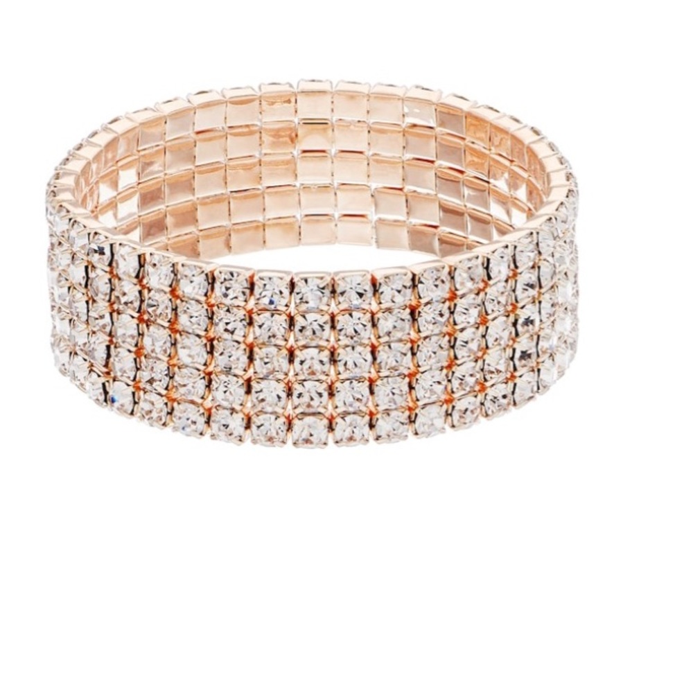 NWT Simulated Crystal Multi Row Stretch Bracelet